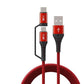 boAt Deuce USB 300 2 in 1 Type-C & Micro USB Stress Resistant, Sturdy Cable with 3A Fast Charging,Mercurial Red Brand New