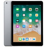 Apple iPad (6th generation) 128GB WiFi Silver showing front and back view with home screen apps.