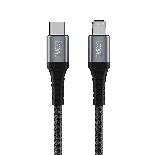 boAt LTG 650 type C To Lightning Apple Mfi Certified fast Charging Cable,Black Brand New