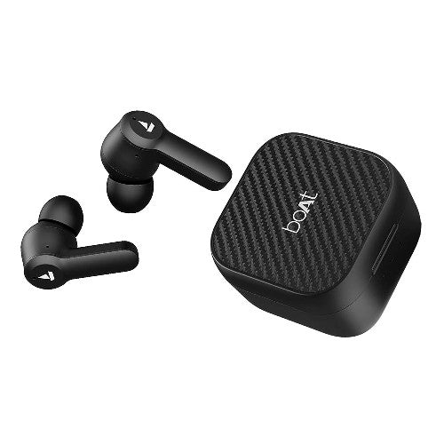 boAt Airdopes Fuel in Ear Headphones, Quad Mics, 50H Playtime,Classic Black Brand New