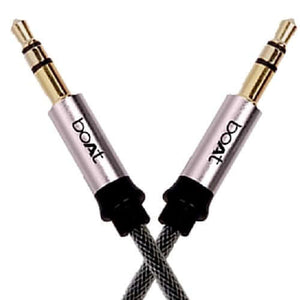 boAt AUX 500 Indestructible Male to Male Metallic Aux Audio Cable,1.5 Meter (5 Feet) - Grey Brand New