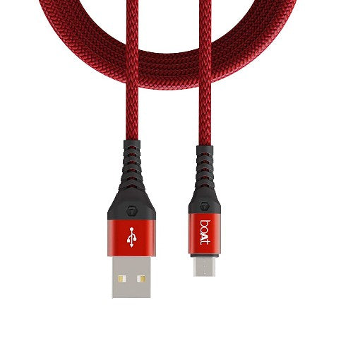 boAt Micro USB 550 Stress Resistant, Tangle-Free, Sturdy Cable with 3A Fast Charging,Extended 1.5m Length(Martian Red) Brand New