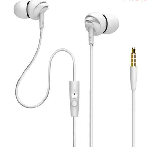 boAt BassHeads 100 in-Ear Wired Headphones with Mic (White) Brand New