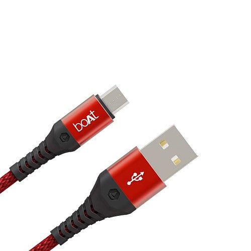 boAt Micro USB 550 Stress Resistant, Tangle-Free, Sturdy Cable with 3A Fast Charging,Extended 1.5m Length(Martian Red) Brand New