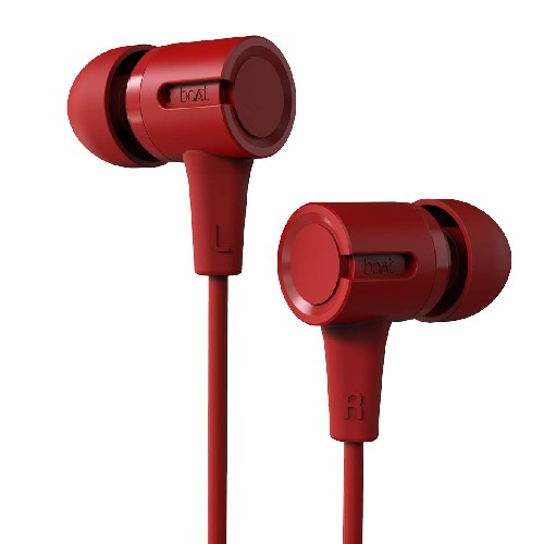 boAt Bassheads 102 in Ear Wired Earphones with Mic(Fiery Red)Brand New