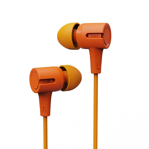  boAt Bassheads 102 Wired in Ear Earphones with Mic (Mint Orange) Brand New