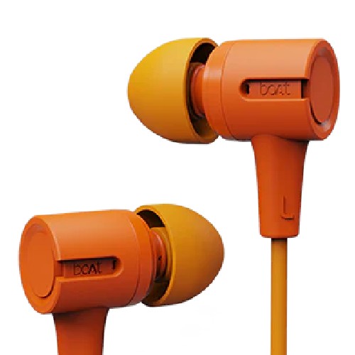  boAt Bassheads 102 Wired in Ear Earphones with Mic (Mint Orange) Brand New