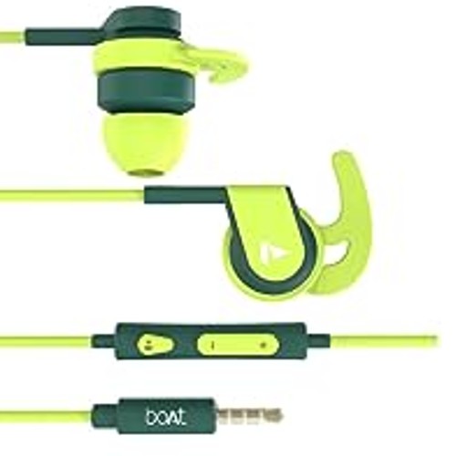  boAt Bassheads 242 in Ear Wired Earphones with Mic(Neon Green)Brand New