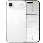 Apple iPhone Air in white, showcasing the front and back design with sleek edges and dual cameras.
