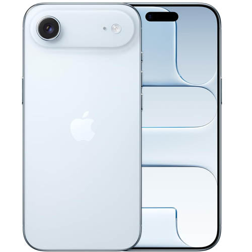 Apple iPhone Air rear and front view showcasing sleek design and advanced features.
