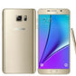 Samsung Galaxy Note 5 Single SIM Gold Platinum front and back view with stylus