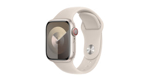 Apple Watch Series 9 [GPS + Cellular 41mm] Smartwatch with Starlight Aluminum Case with Starlight Sport Band S/M. Fitness Tracker, Blood Oxygen & ECG Apps, Always-On Retina Display, Water Resistant