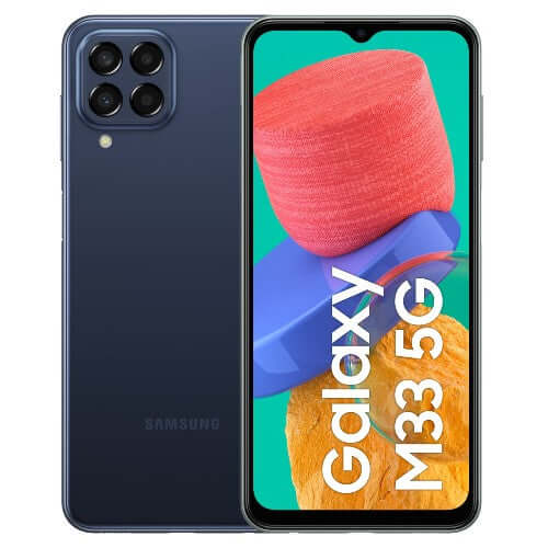 Samsung Galaxy M33 128GB Storage 6GB RAM Single SIM Blue available at lowest price