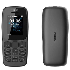 Nokia 106 Dual Sim 2018 Dark Grey With LED Torch - FM Radio - Big Button Phone Brand New